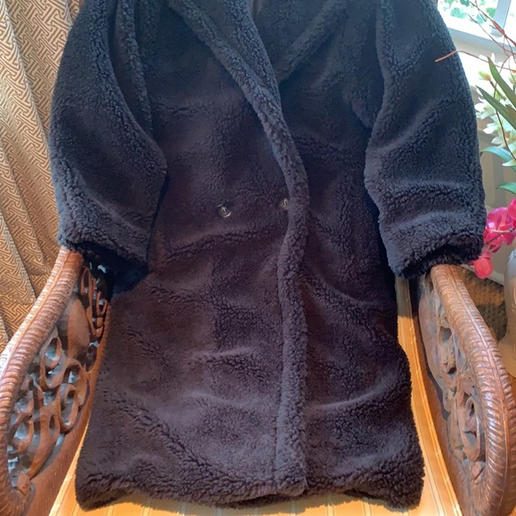 K. ZELL PARIS BLACK FAUX FUR OVERSIZED TEDDY COAT SIZE M - Picture 4 of 9